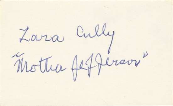Zara Cully Signed Cut Inscribed "Mother Jefferson"